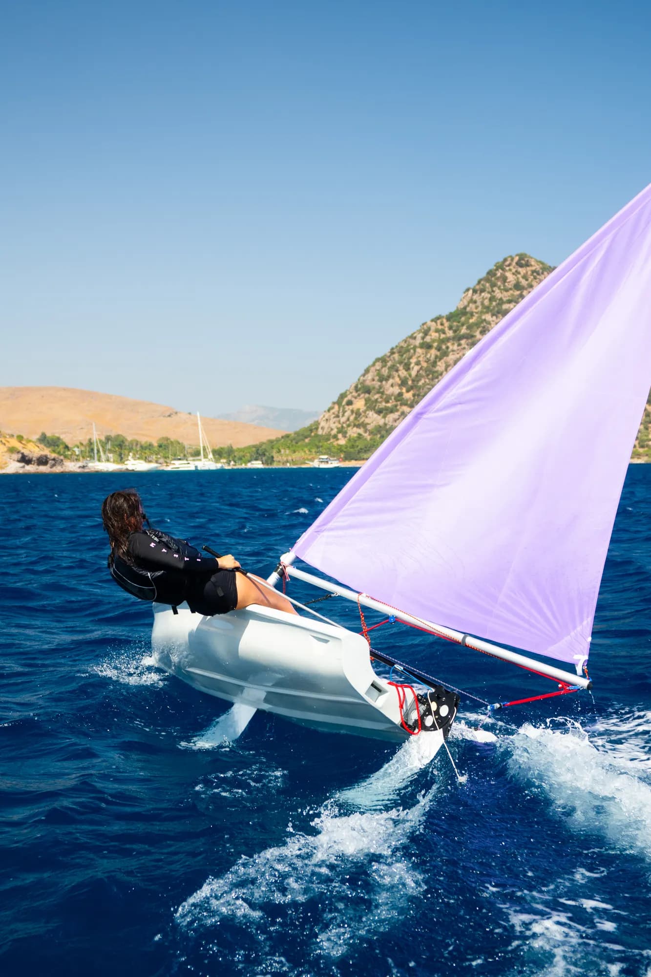 Sailing a dinghy on the Aegean